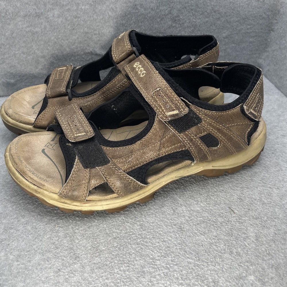 ECCO Yucatan Men's 45 US 11 Brown Nubuck Leather Hiking Walking Sport Sandals